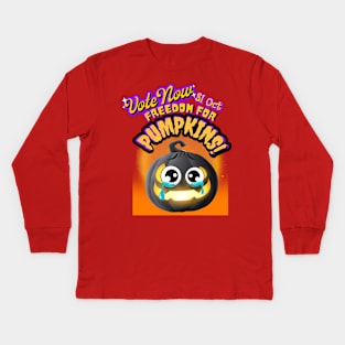 Freedom for pumpkins Vote 3 Kids Long Sleeve T-Shirt